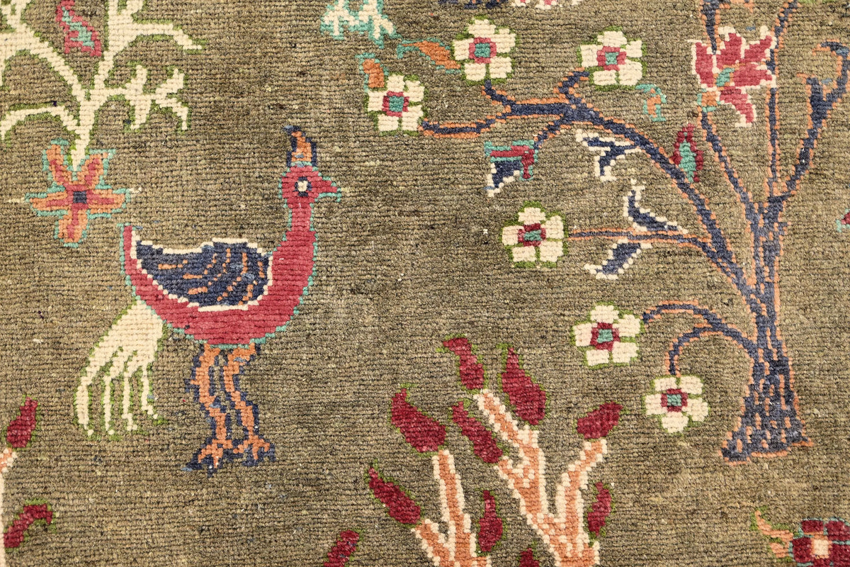 Chobi Afghan Rug – Pink Peacock