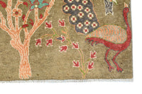 Chobi Afghan Rug – Pink Peacock