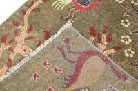 Chobi Afghan Rug – Pink Peacock