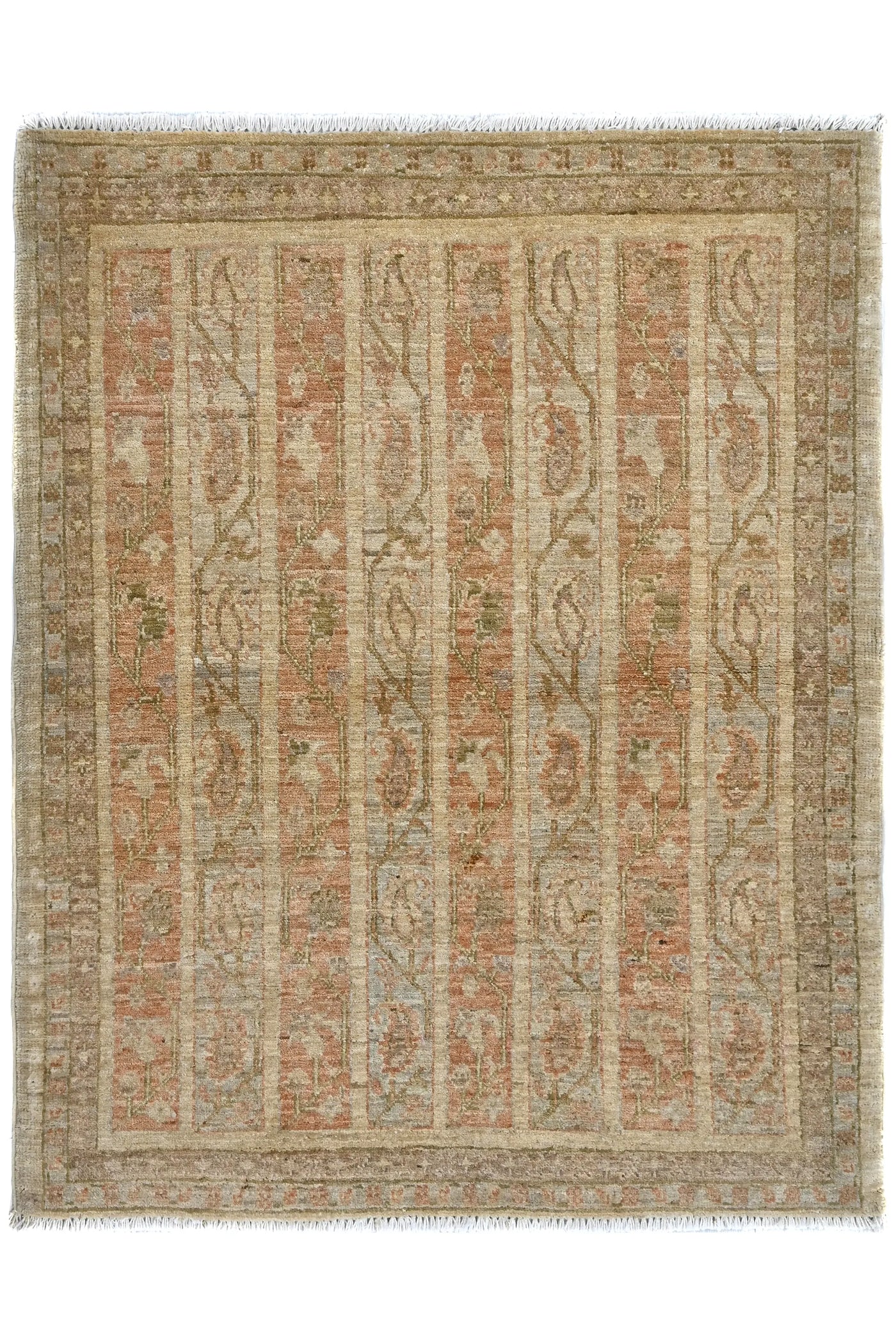 Chobi Afghan Rug – Terracotta Stripe