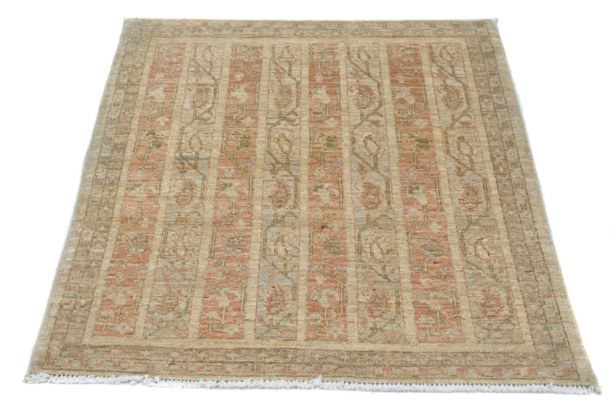 Chobi Afghan Rug – Terracotta Stripe