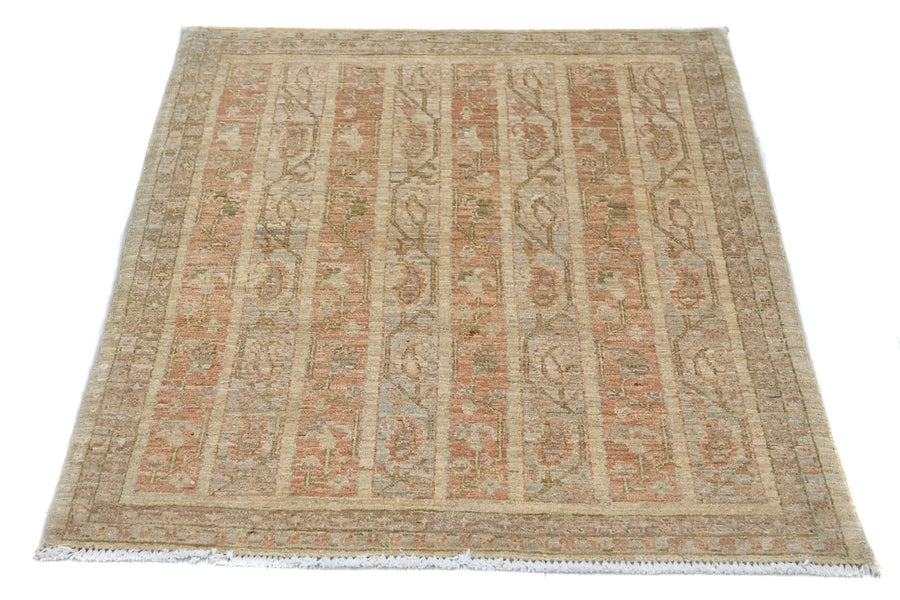Chobi Afghan Rug – Terracotta Stripe