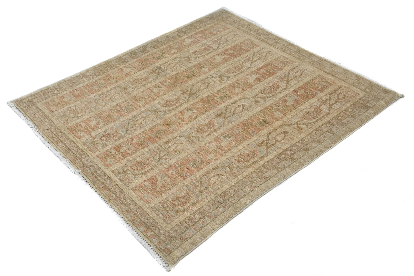Chobi Afghan Rug – Terracotta Stripe