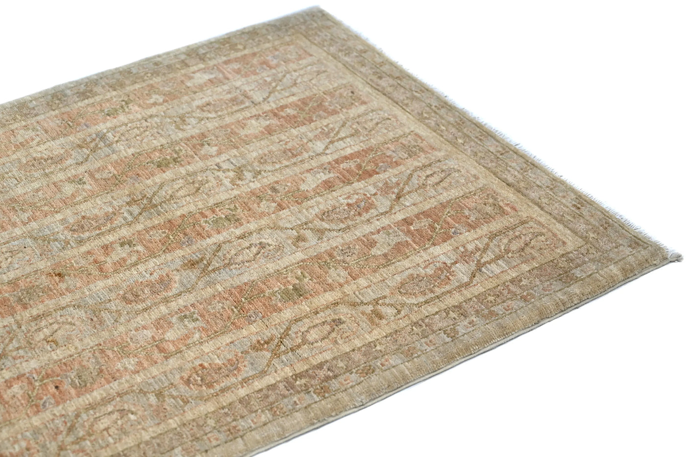 Chobi Afghan Rug – Terracotta Stripe