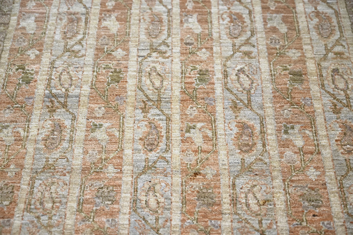 Chobi Afghan Rug – Terracotta Stripe