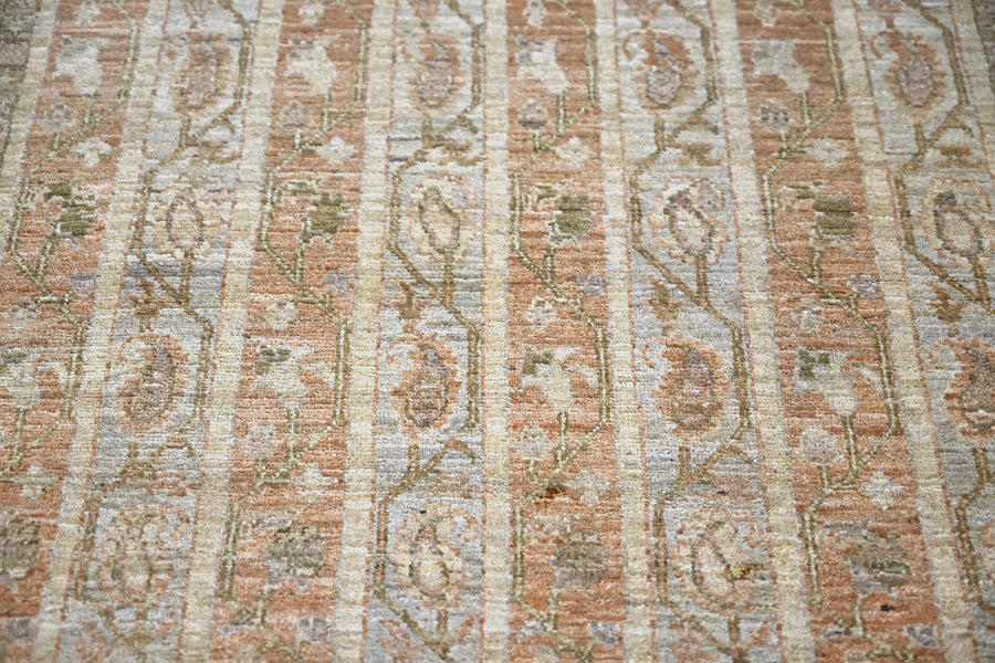 Chobi Afghan Rug – Terracotta Stripe