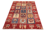 Chobi Afghan Rug – Oxblood Lattice