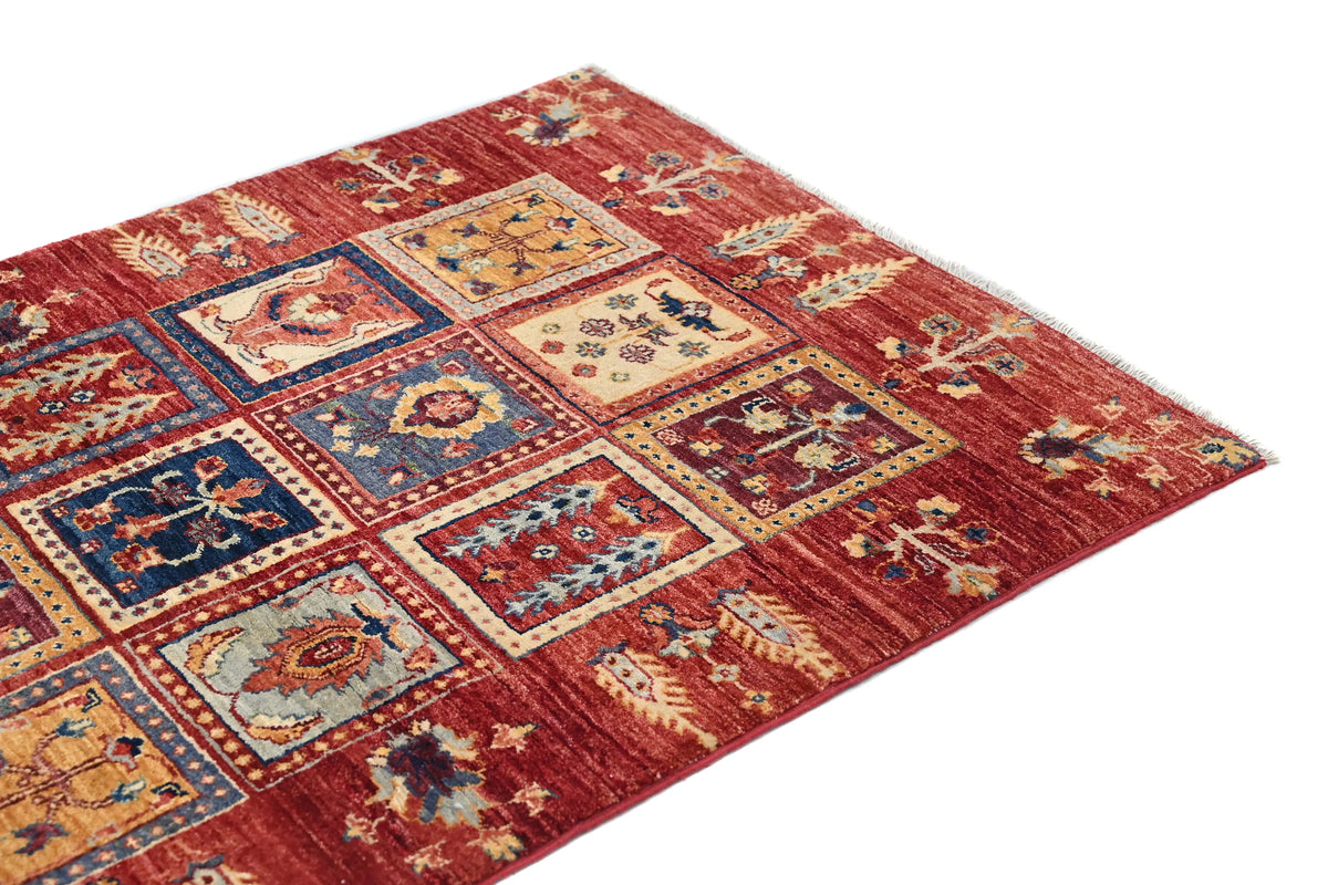 Chobi Afghan Rug – Oxblood Lattice