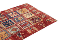 Chobi Afghan Rug – Oxblood Lattice