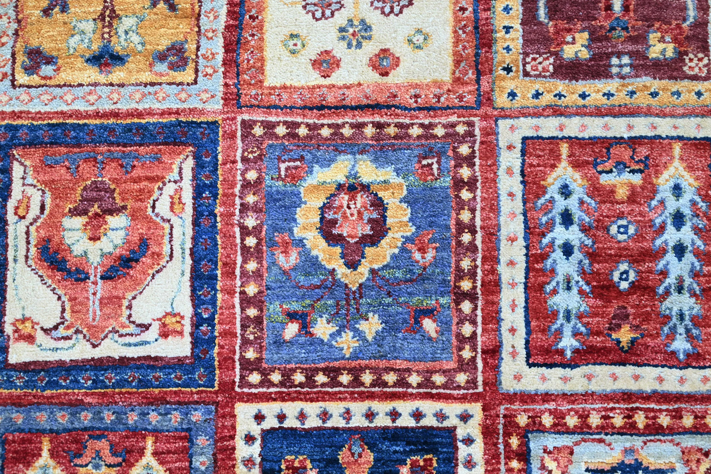 Chobi Afghan Rug – Oxblood Lattice