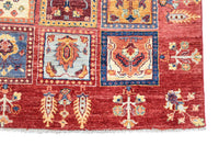 Chobi Afghan Rug – Oxblood Lattice