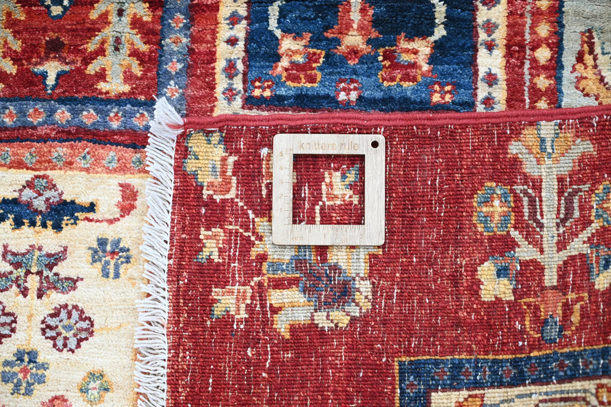 Chobi Afghan Rug – Oxblood Lattice