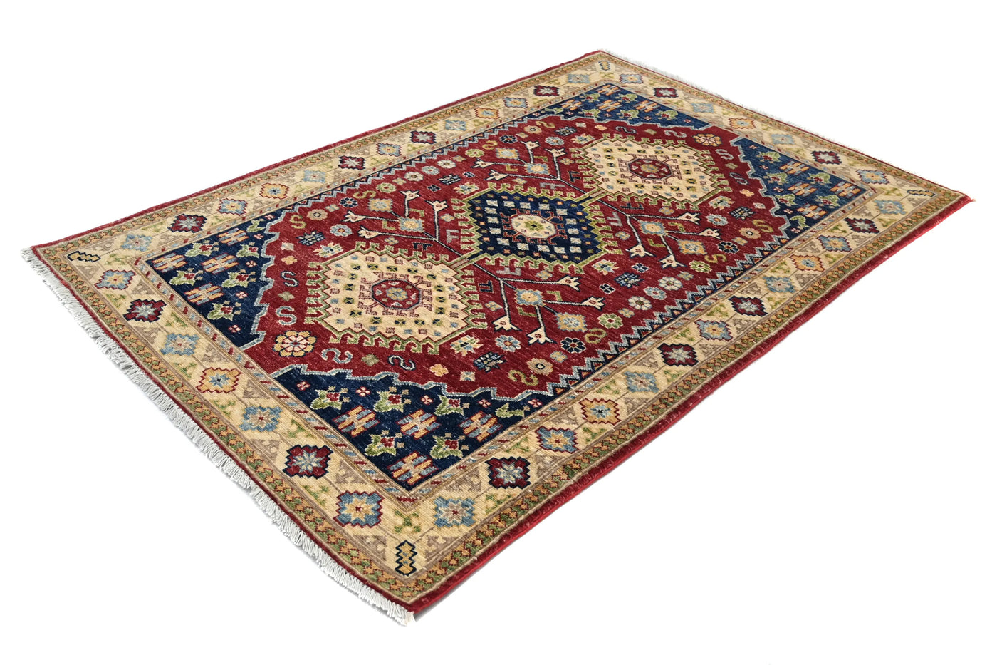 Chobi Afghan Rug – Burgundy Diamond