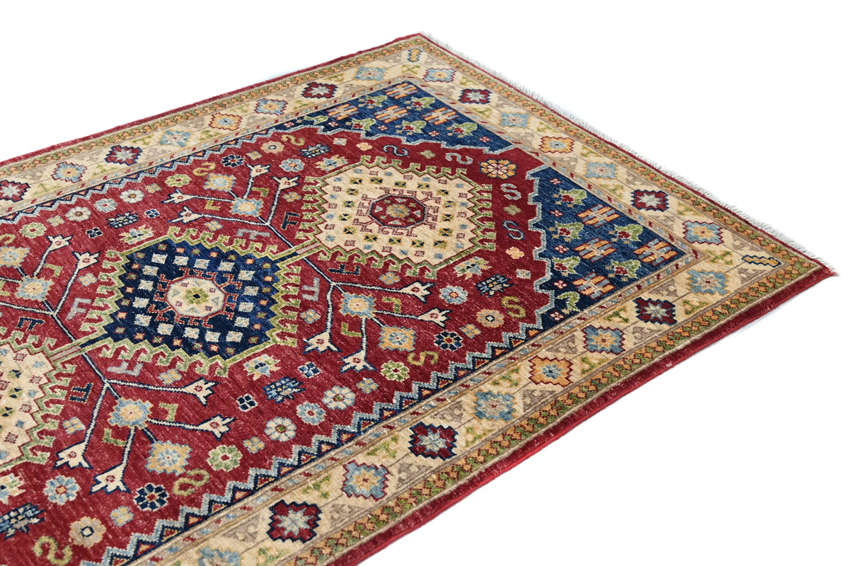 Chobi Afghan Rug – Burgundy Diamond