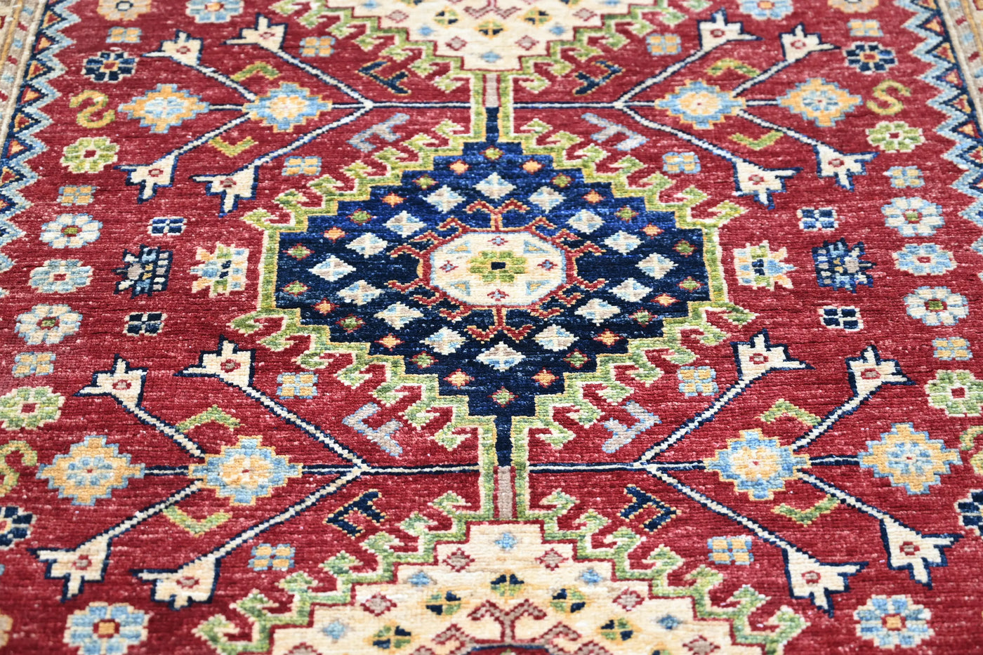 Chobi Afghan Rug – Burgundy Diamond