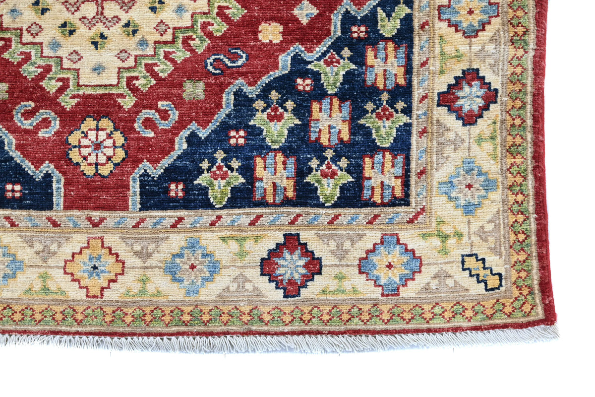 Chobi Afghan Rug – Burgundy Diamond