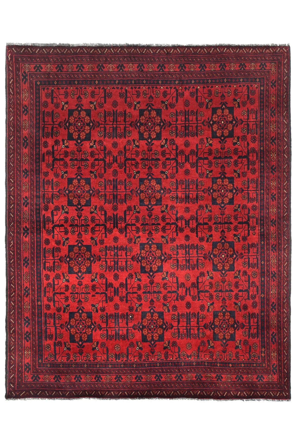 Khal Mohammadi Afghan Rug – Maroon Mosaic