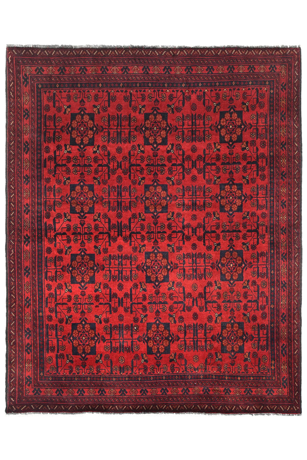 Khal Mohammadi Afghan Rug – Maroon Mosaic