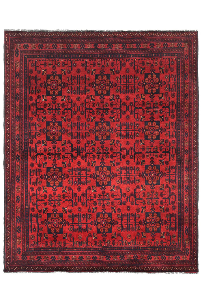 Khal Mohammadi Afghan Rug – Maroon Mosaic