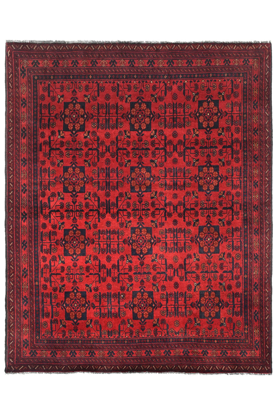 Khal Mohammadi Afghan Rug – Maroon Mosaic