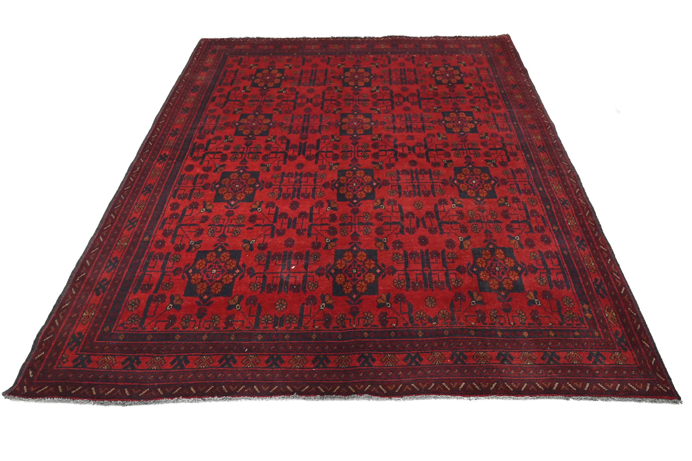 Khal Mohammadi Afghan Rug – Maroon Mosaic