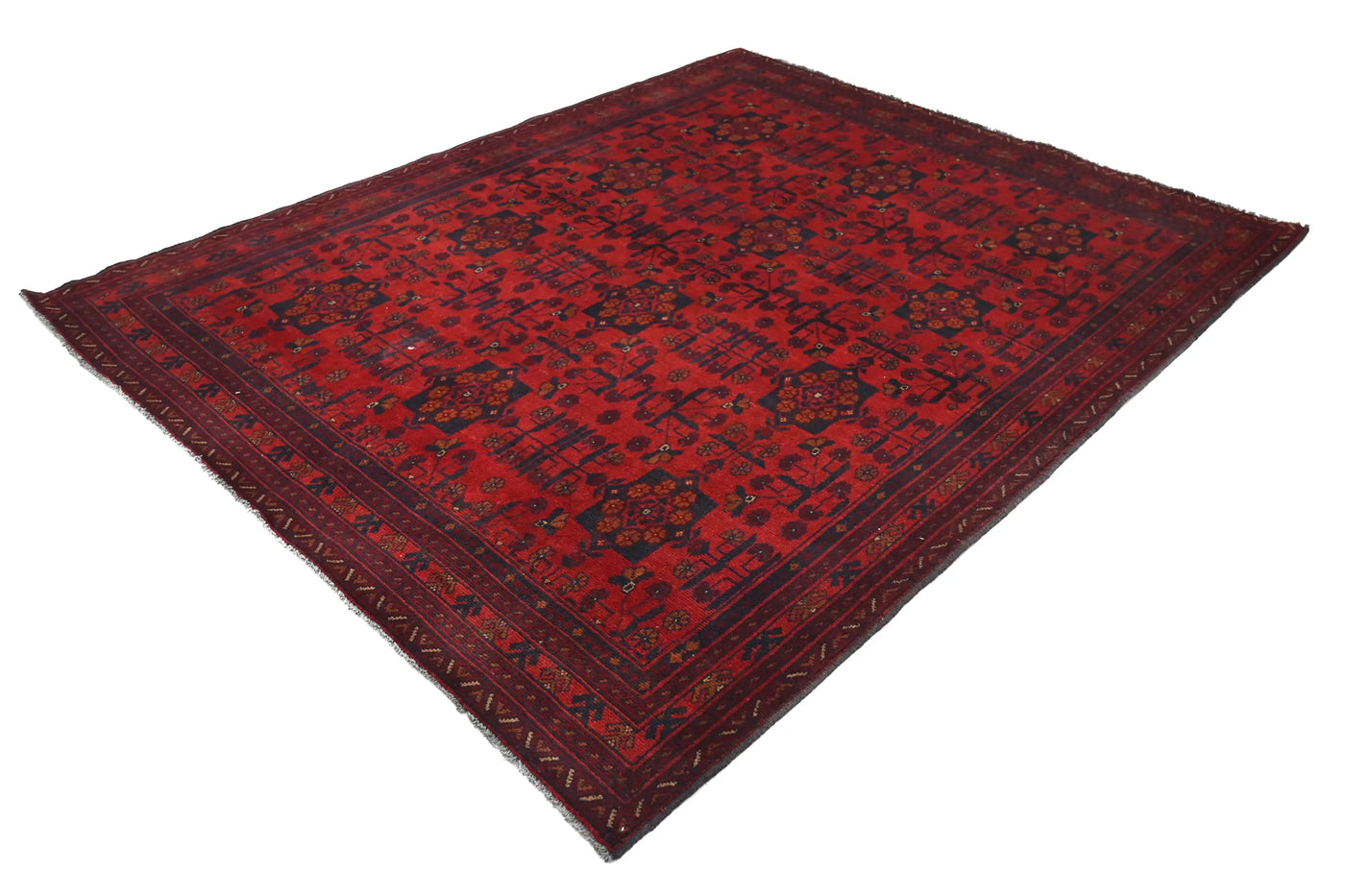 Khal Mohammadi Afghan Rug – Maroon Mosaic