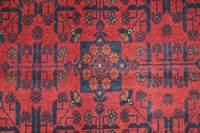 Khal Mohammadi Afghan Rug – Maroon Mosaic