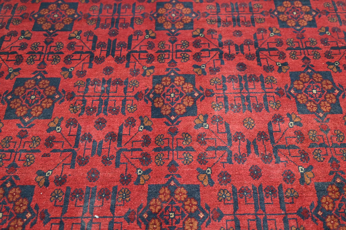 Khal Mohammadi Afghan Rug – Maroon Mosaic