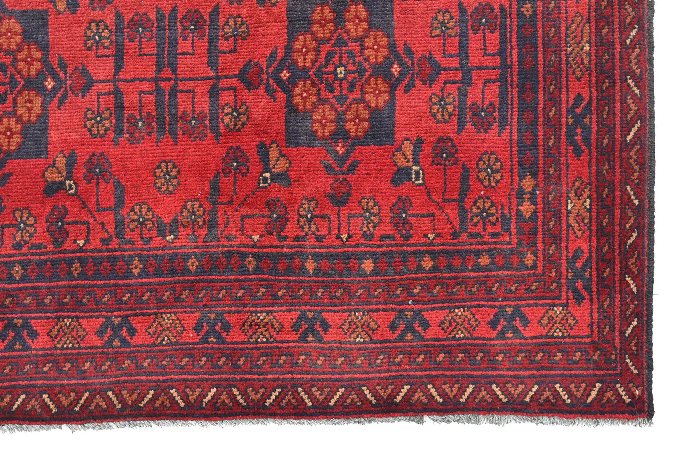 Khal Mohammadi Afghan Rug – Maroon Mosaic