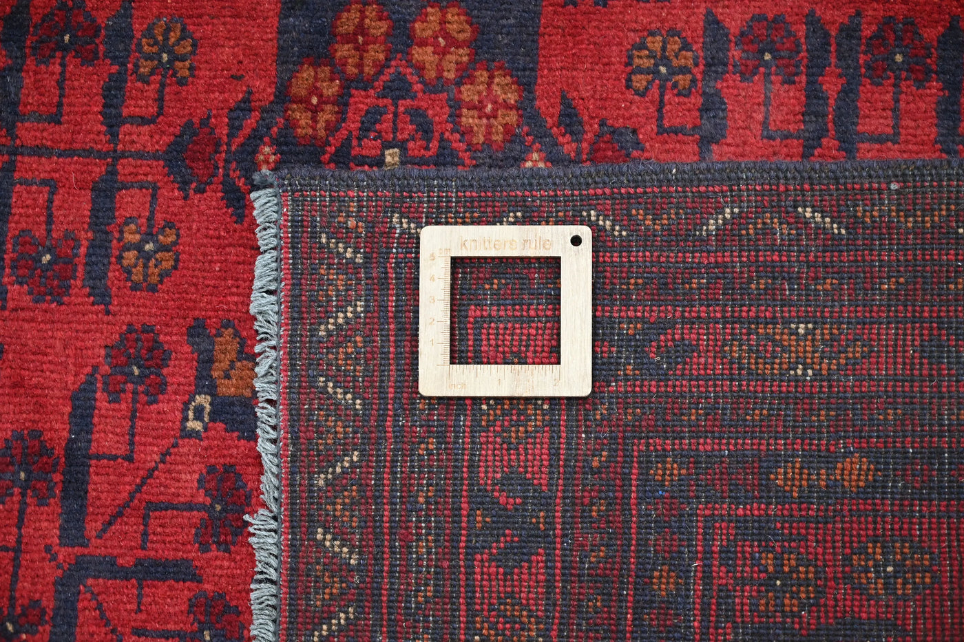 Khal Mohammadi Afghan Rug – Maroon Mosaic