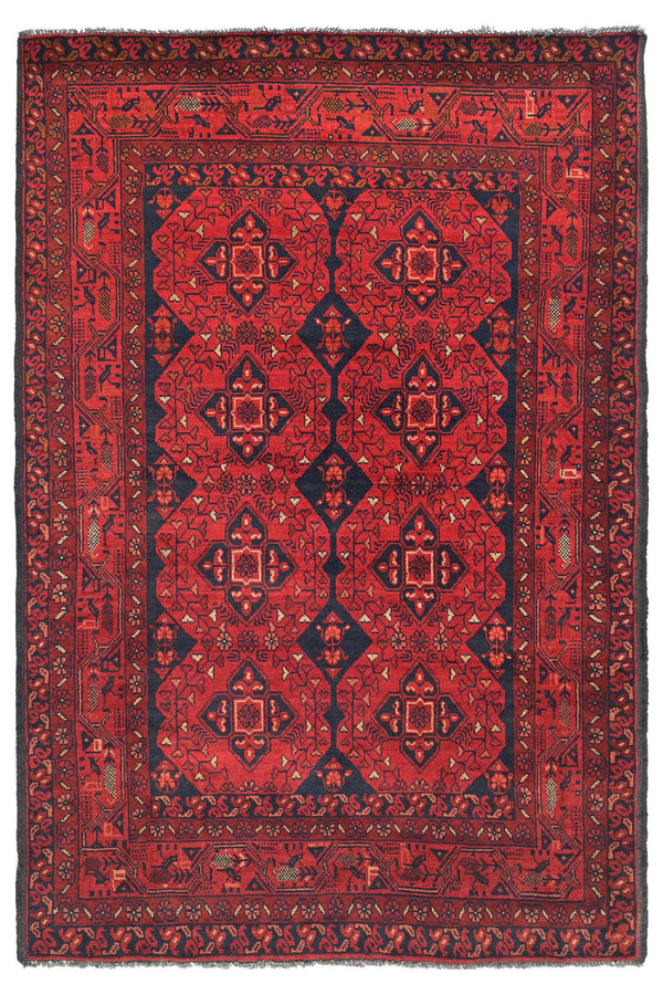 Khal Mohammadi Afghan Rug – Crimson Octagon