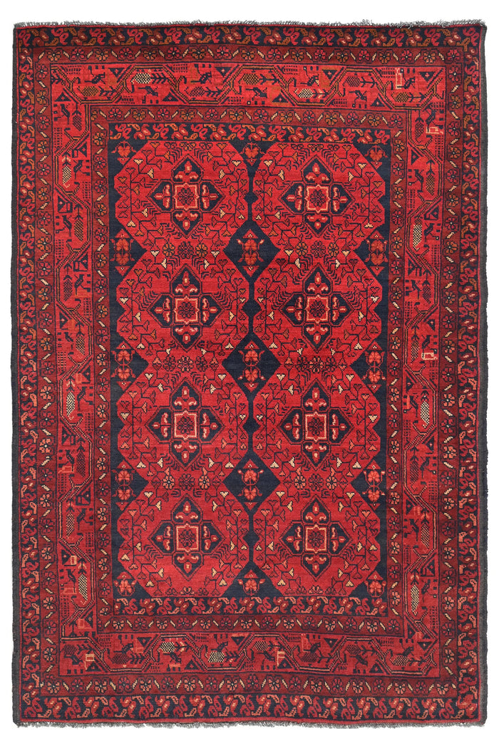 Khal Mohammadi Afghan Rug – Crimson Octagon