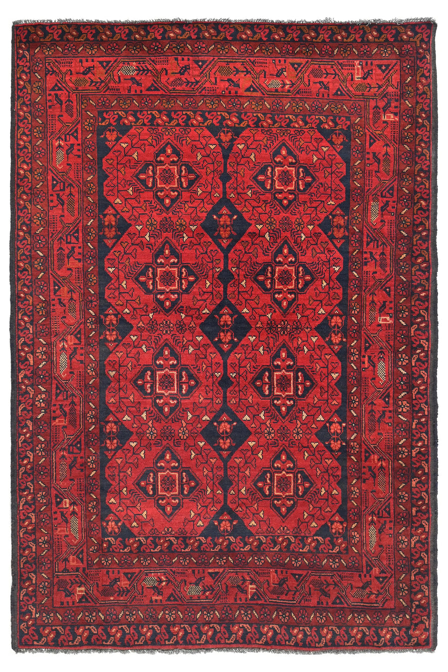 Khal Mohammadi Afghan Rug – Crimson Octagon