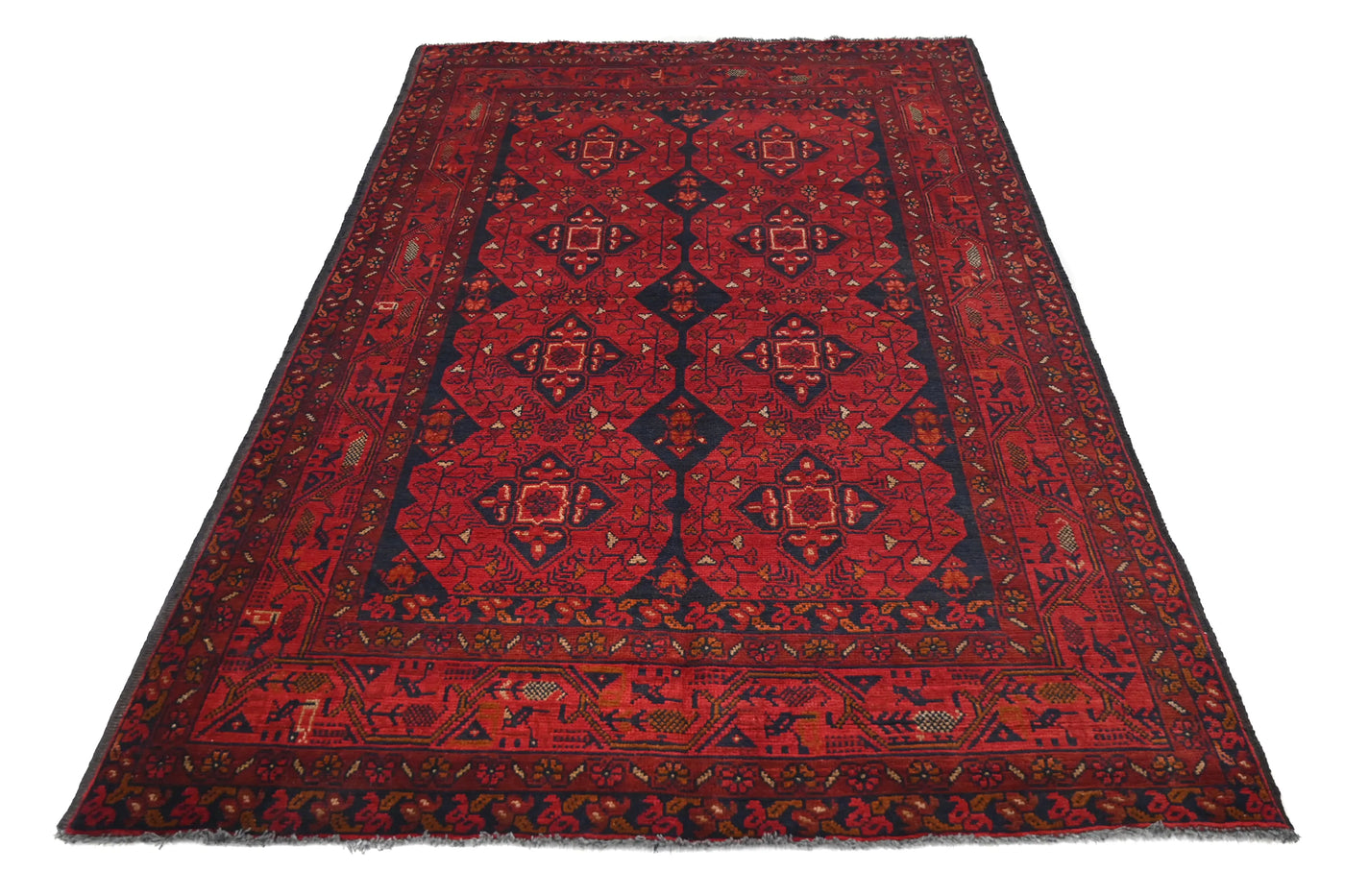 Khal Mohammadi Afghan Rug – Crimson Octagon