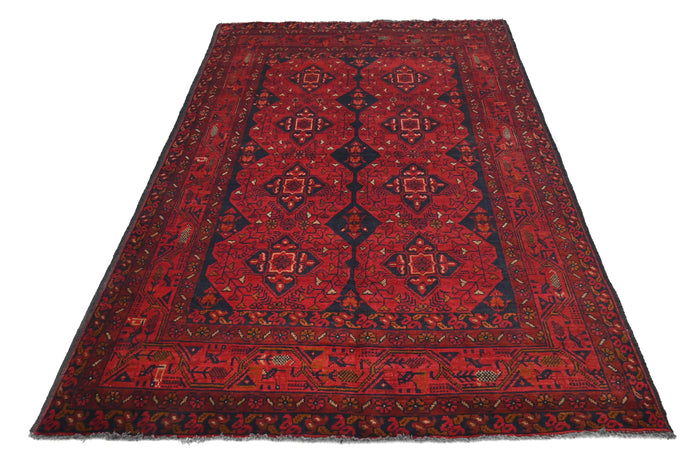 Khal Mohammadi Afghan Rug – Crimson Octagon