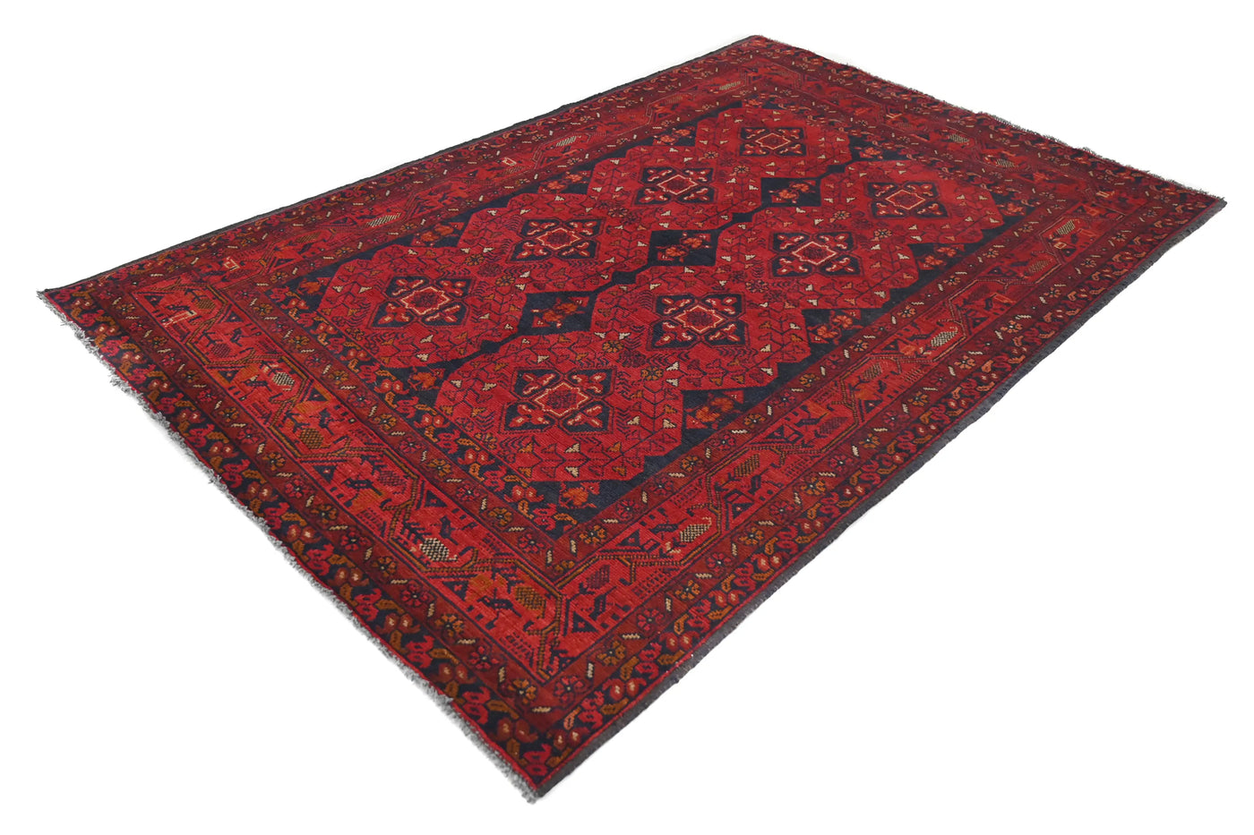 Khal Mohammadi Afghan Rug – Crimson Octagon