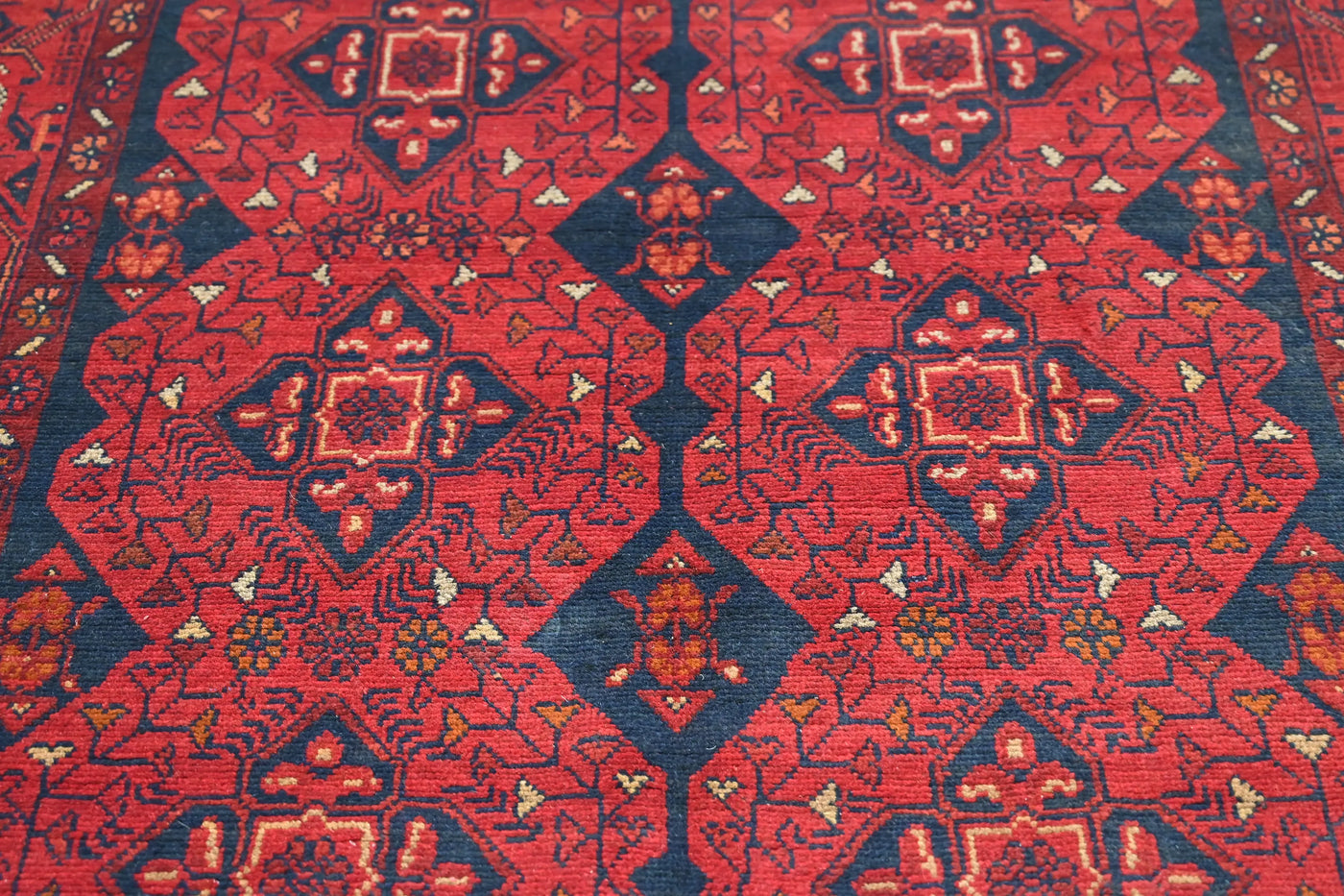 Khal Mohammadi Afghan Rug – Crimson Octagon