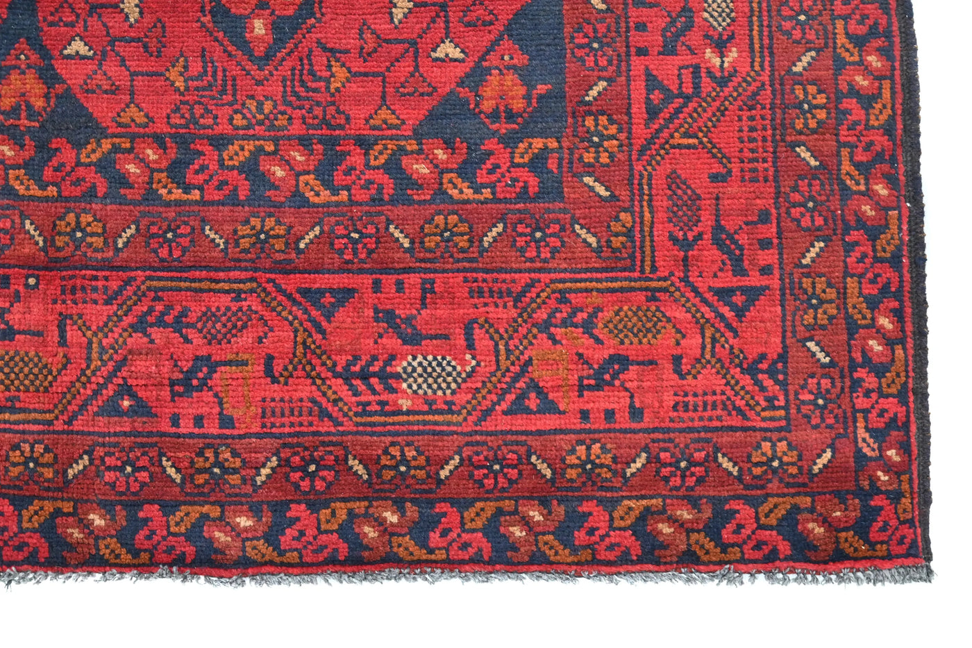 Khal Mohammadi Afghan Rug – Crimson Octagon