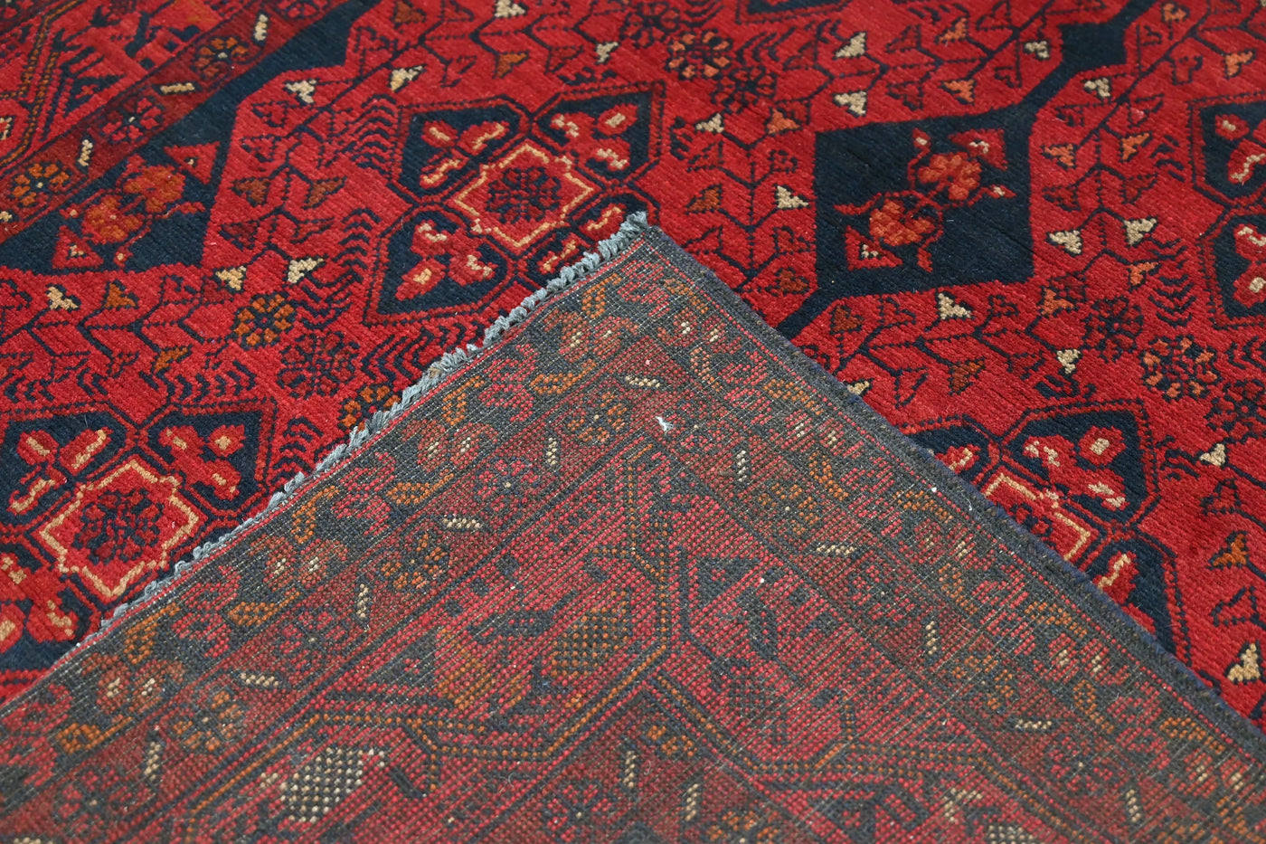 Khal Mohammadi Afghan Rug – Crimson Octagon
