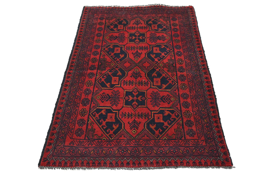 Khal Mohammadi Afghan Rug – Garnet Emblem
