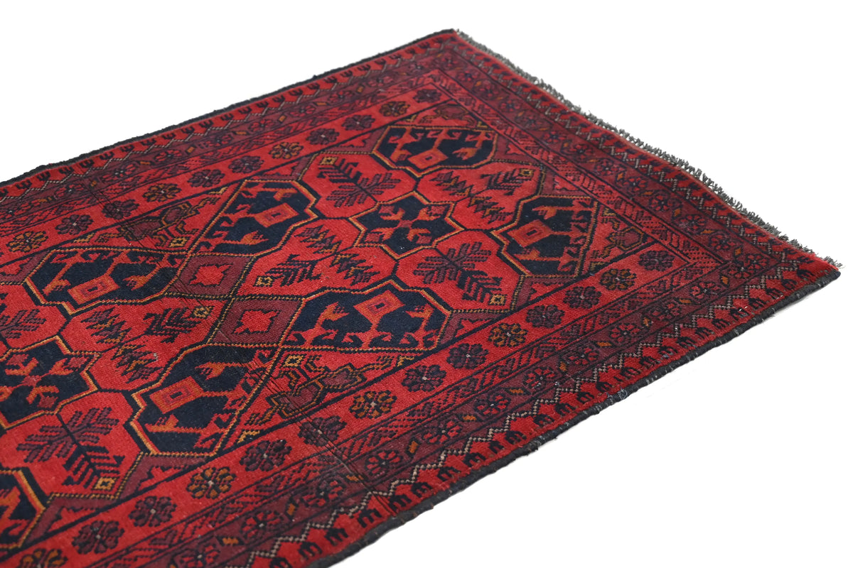 Khal Mohammadi Afghan Rug – Garnet Emblem