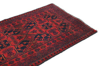 Khal Mohammadi Afghan Rug – Garnet Emblem