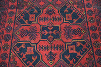 Khal Mohammadi Afghan Rug – Garnet Emblem