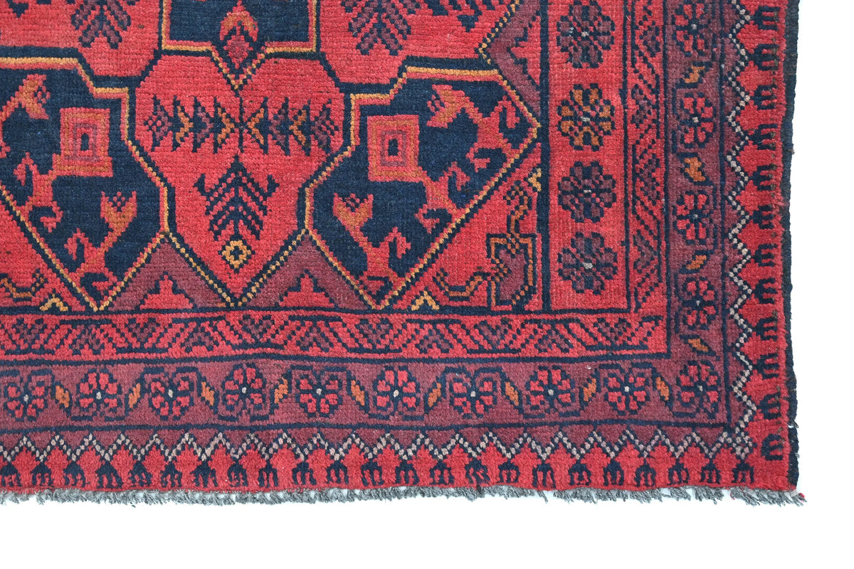 Khal Mohammadi Afghan Rug – Garnet Emblem