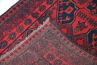 Khal Mohammadi Afghan Rug – Garnet Emblem