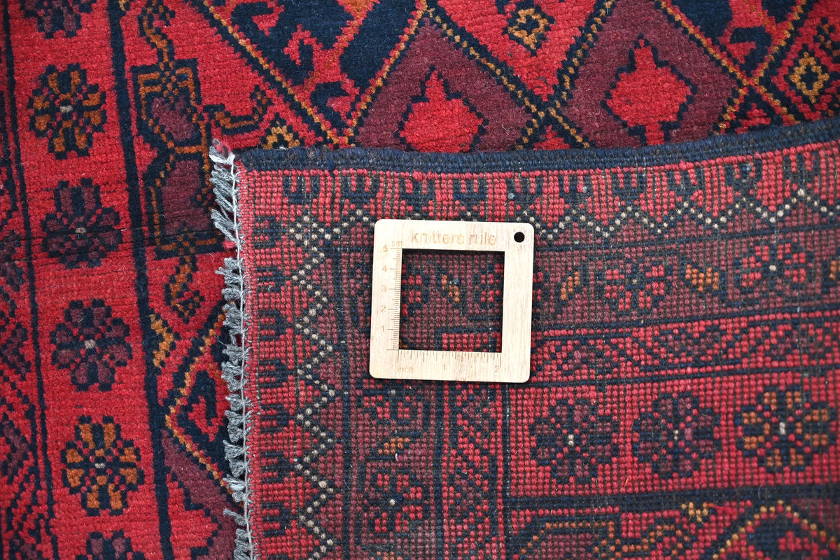 Khal Mohammadi Afghan Rug – Garnet Emblem