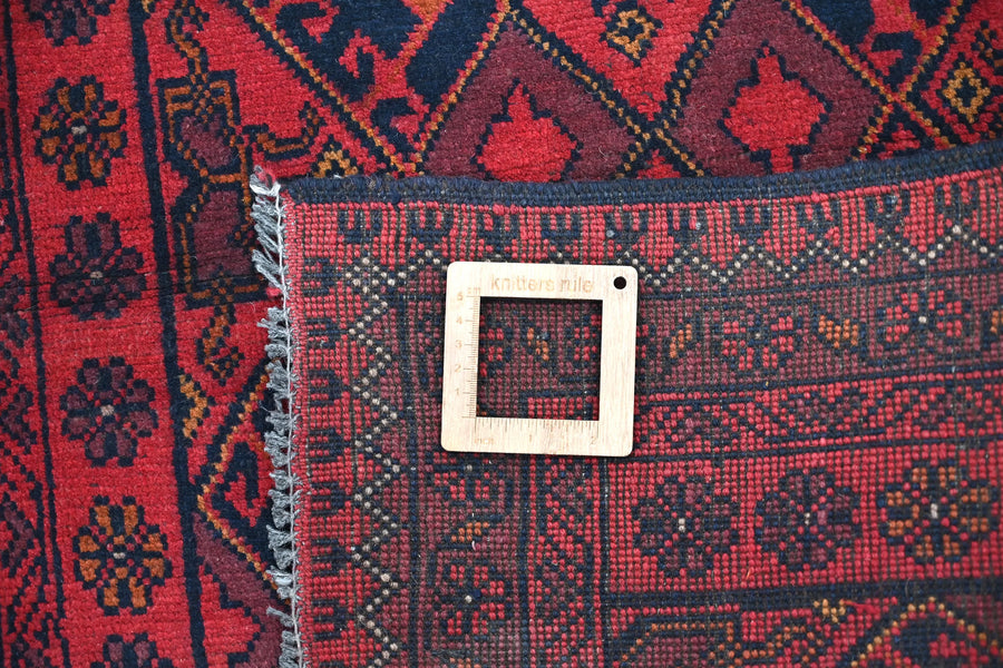Khal Mohammadi Afghan Rug – Garnet Emblem