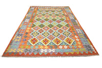 Kilim Afghan Rug – Earthy Diamond