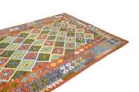 Kilim Afghan Rug – Earthy Diamond