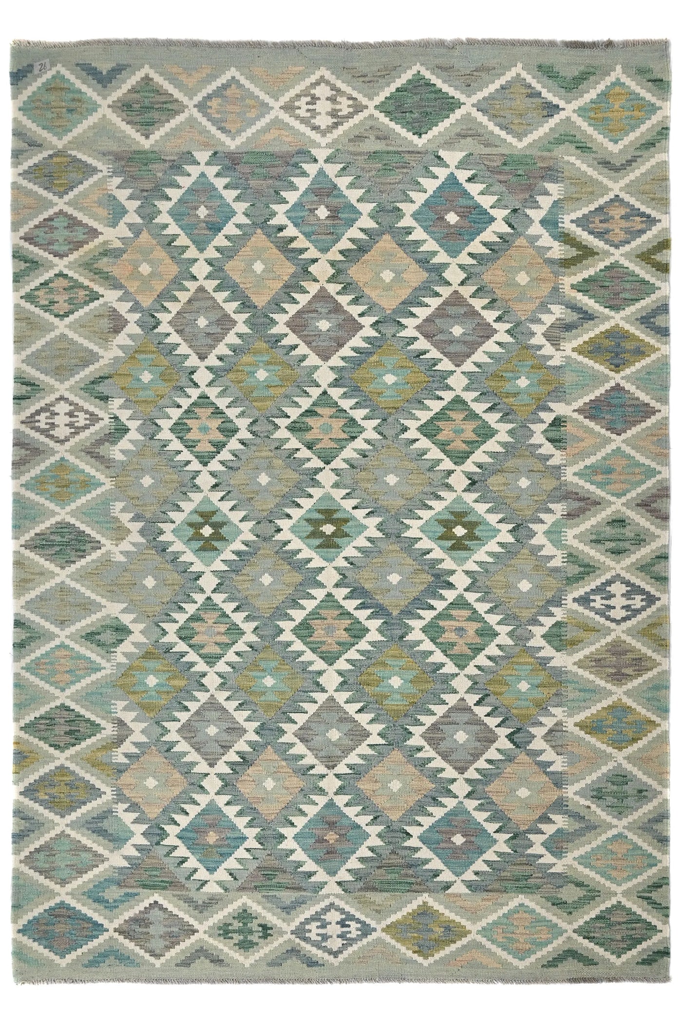 Maimana Kilim Afghan Rug – Pastel Diamond